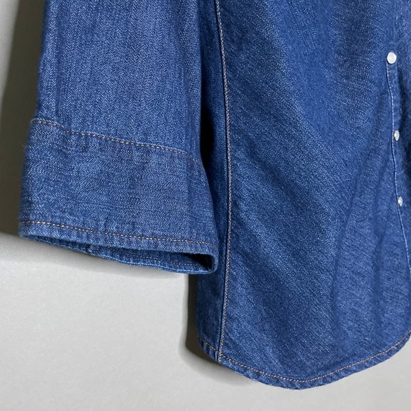 Faded Glory Blue Shirt‎ Snaps Size 18W/20W - Picture 8 of 12